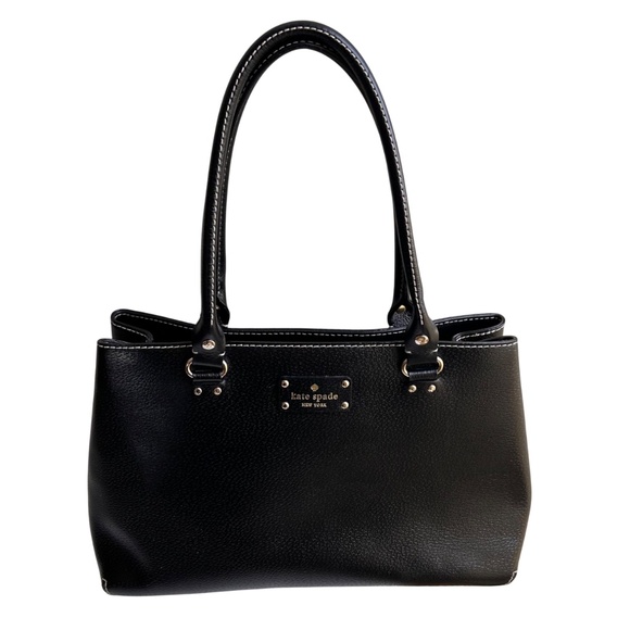 NWOT Kate Spade Black Leather Wellesley Fallon Large Tote Bag - Picture 1 of 15
